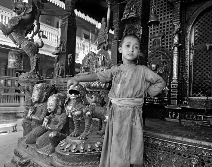 Boy Kwa Bahal Temple Patan Nepal